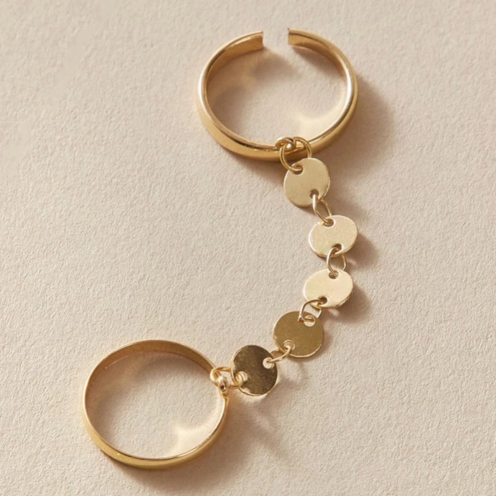 ๐ Coin Disk Finger Chain Ring ๐ - Picture 3 of 4